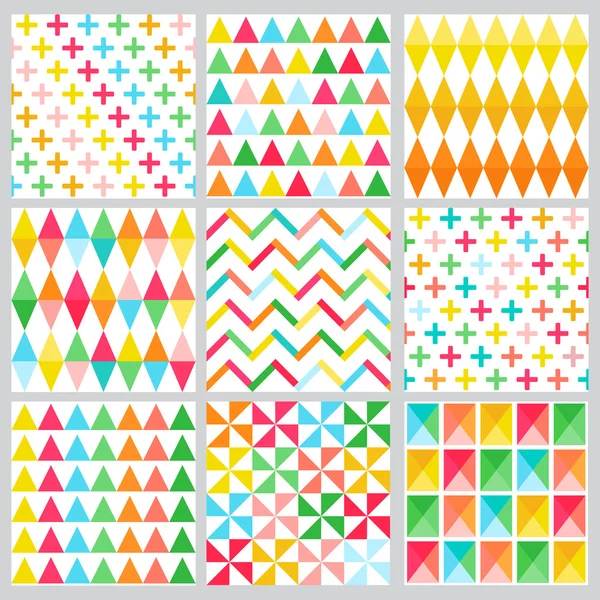 Geometric Background Collection - seamless patterns — Stock Vector