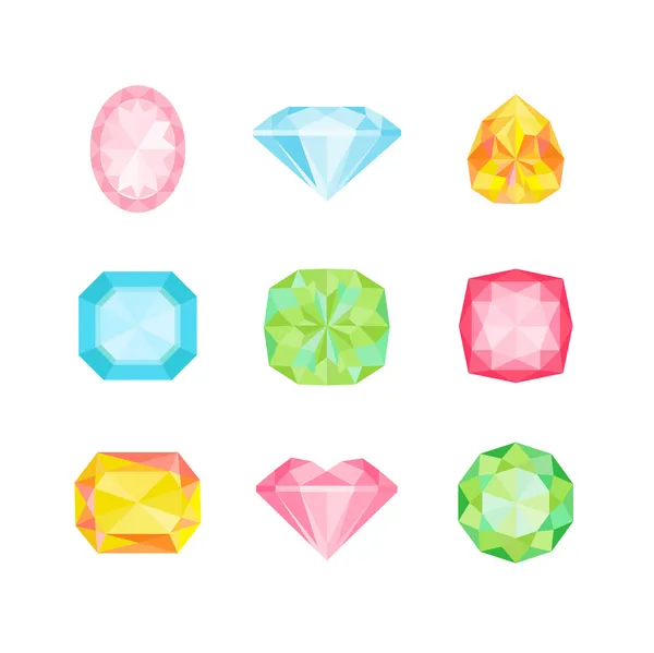 Diamantes geométricos coloridos - para diseño y álbum de recortes — Vector de stock