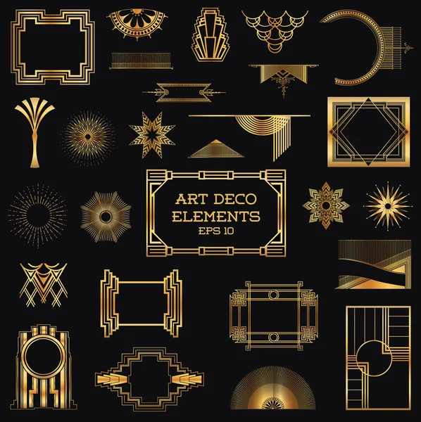 Art Deco Vintage Frames and Design Elements — Stock Vector