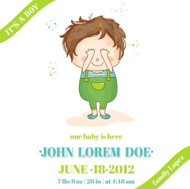 bebek çocuk varış veya duş kart - vektör