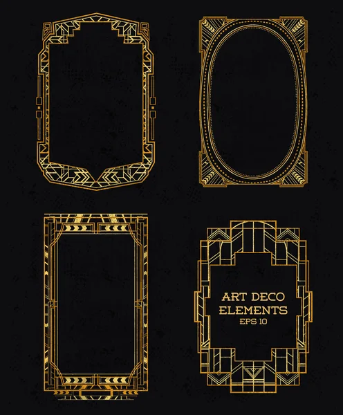 Art Deco Vintage Frames and Design Elements - in vector — Stock Vector