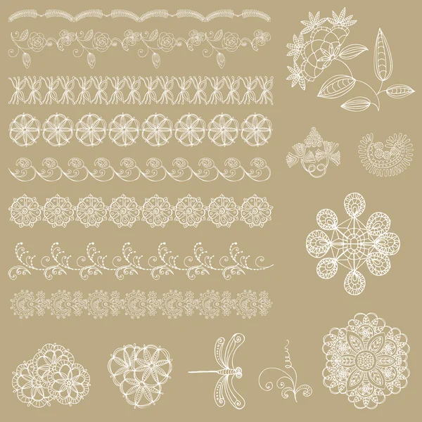 Set of lace ribbons - for design and scrapbook - in vector — Stock Vector