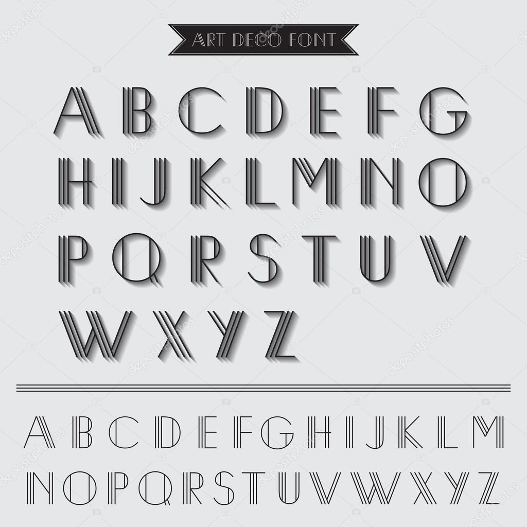 Art Deco Type Font, Vintage Typography - in vector EPS10 