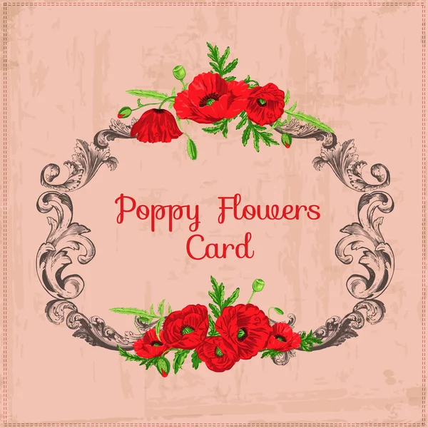 Cadre vintage shabby chic floral - douche de bébé, invitation — Image vectorielle