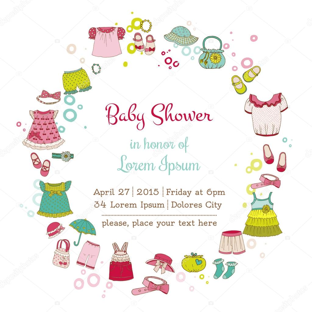 Baby Girl Shower or Arrival Card