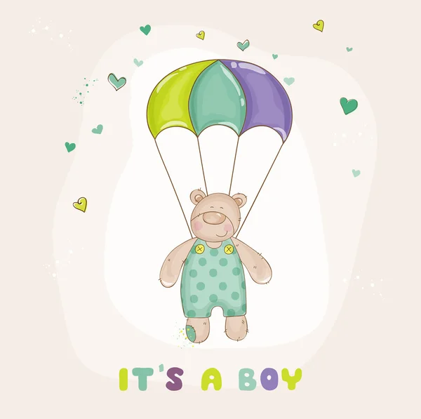 Медведь на коне - Baby Shower, или Карта прибытия - в векторе — стоковый вектор