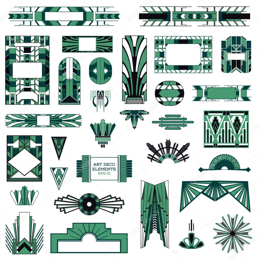 Art Deco Vintage Frames and Design Elements - in vector