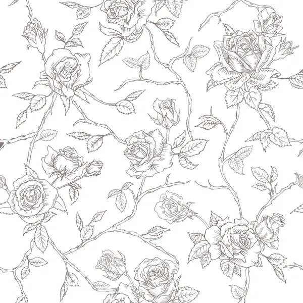 无缝花玫瑰背景纹理、 设计、 壁纸 — 图库矢量图片