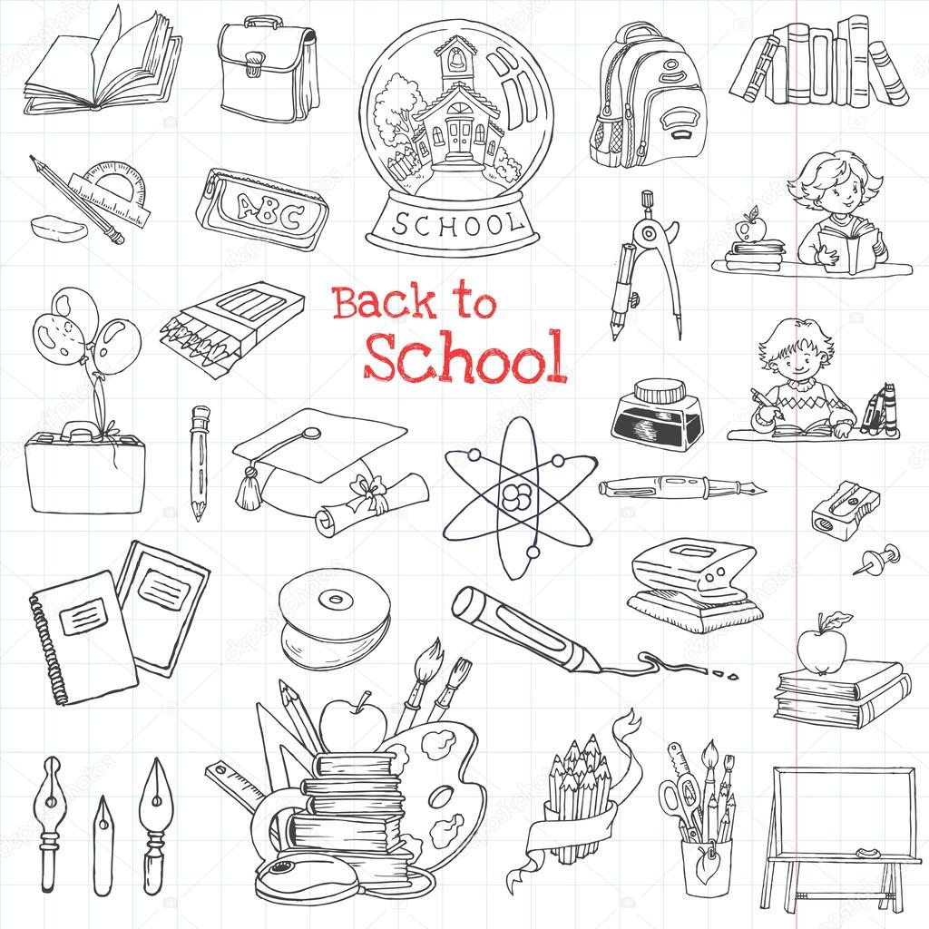 Back to School Doodles - Hand-Drawn Vector Illustration Design Elements