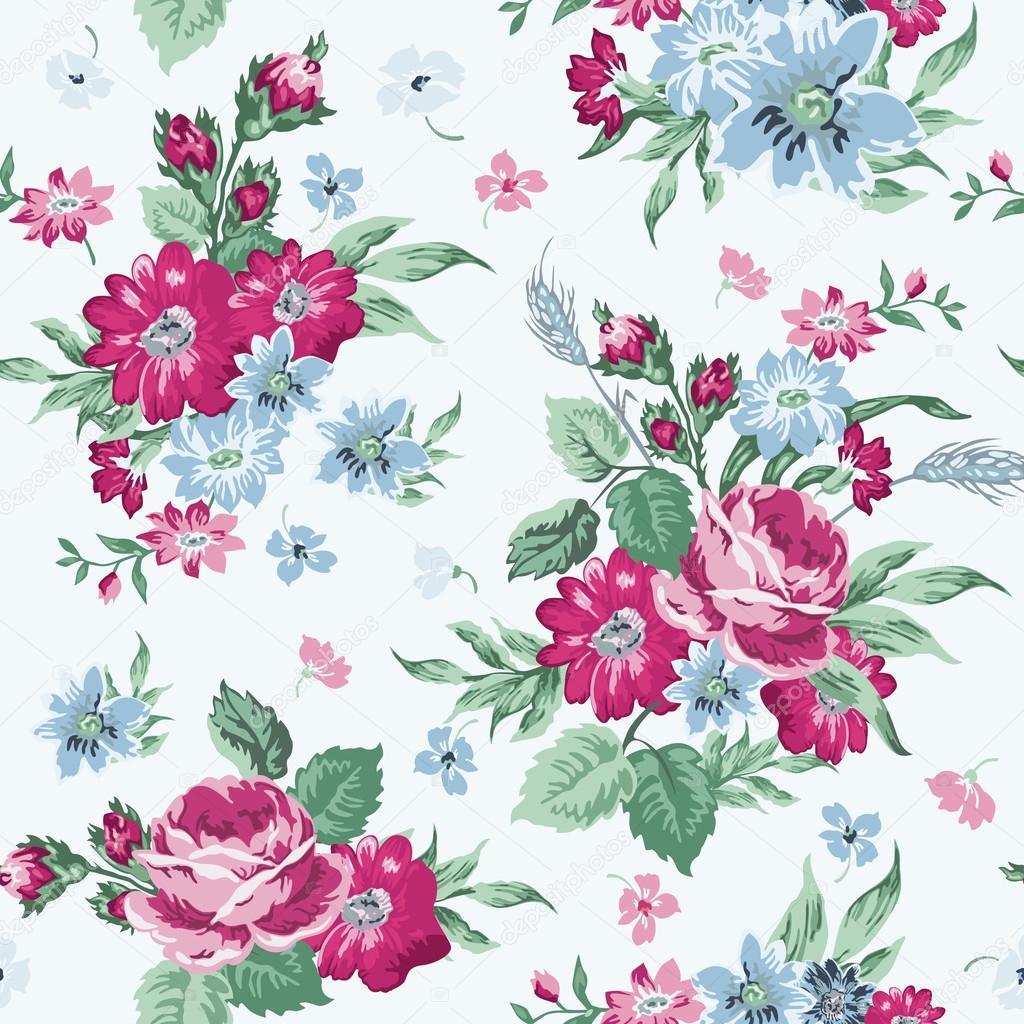 Vintage Floral Background - seamless pattern for design