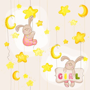 Bebek tavşan seamless modeli - arka plan, tasarım, kart