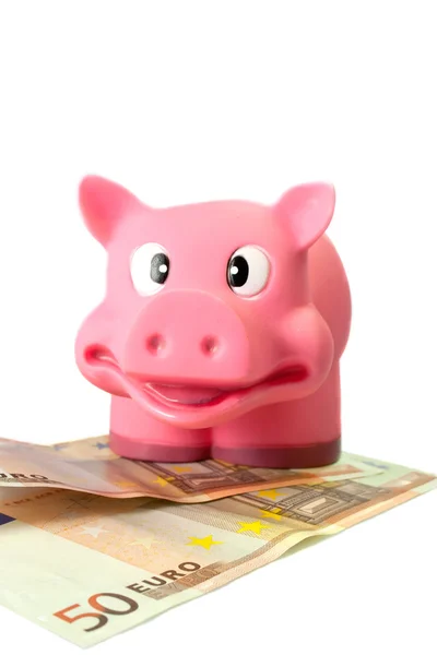 Smiling Pink Saving Pig — Stock Photo, Image