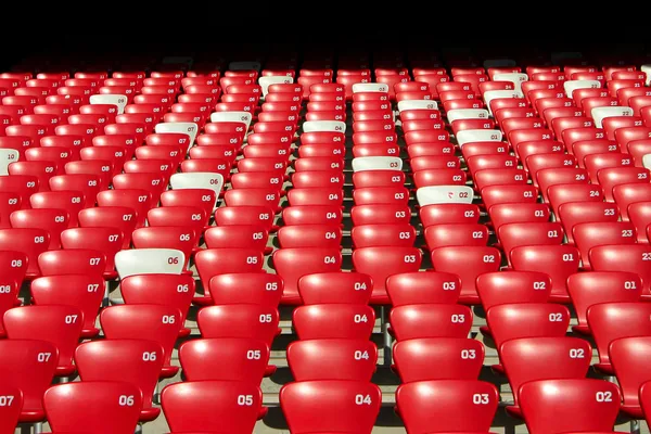 Assentos do Tribuno Vermelho Visão geral — Fotografia de Stock