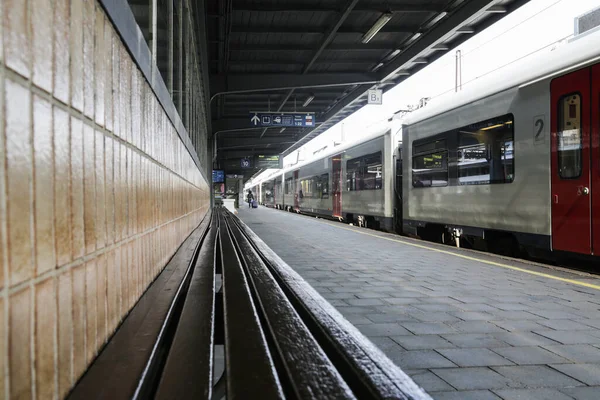 Vías Férreas Trenes Estación Tren Bruselas Sur — Foto de Stock