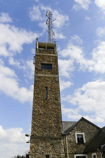 Signal Botrange Najwyższy Punkt Belgii Położony Wysokich Fenach — Zdjęcie stockowe