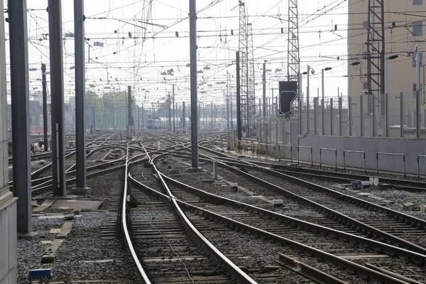 Vías Férreas Trenes Estación Tren Bruselas Sur — Foto de Stock