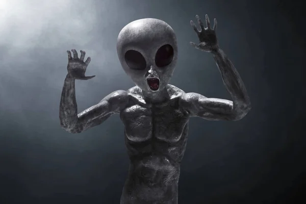 Créature Extraterrestre Sur Fond Sombre — Photo