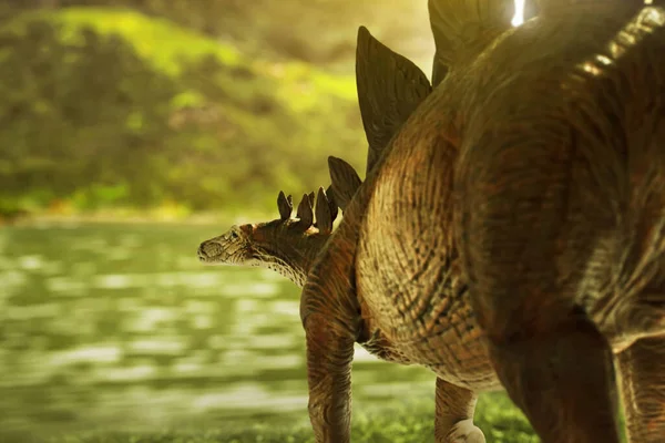 Dinoszaurusz Renderelés Stegosaurus Dzsungelben — Stock Fotó