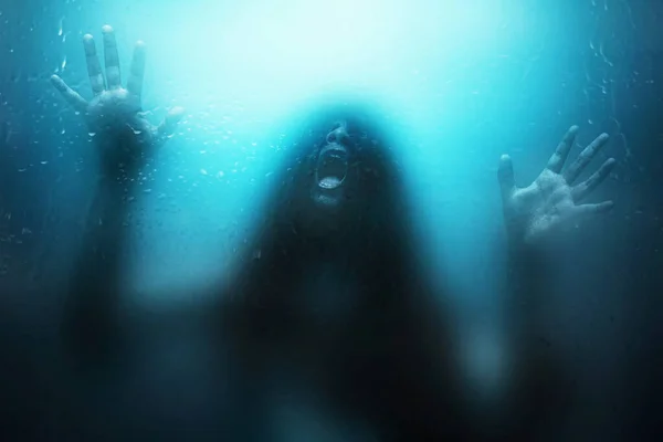 Korkunç Hayalet Kadın Cadılar Bayramı Teması — Stok fotoğraf