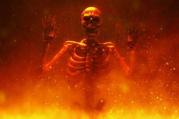 Emberi Csontváz Halál Halloween Téma — Stock Fotó