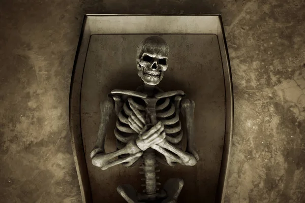 Menselijke Skelet Dood Halloween Thema — Stockfoto