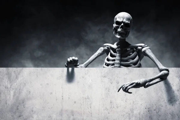 Menselijke Skelet Dood Halloween Thema — Stockfoto