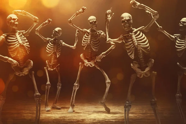 Danza Esqueleto Humano Tema Halloween —  Fotos de Stock