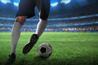 Profesyonel futbolcu iş başında. 