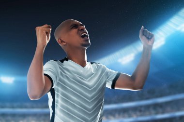 Stadyumda futbolcu kutlaması
