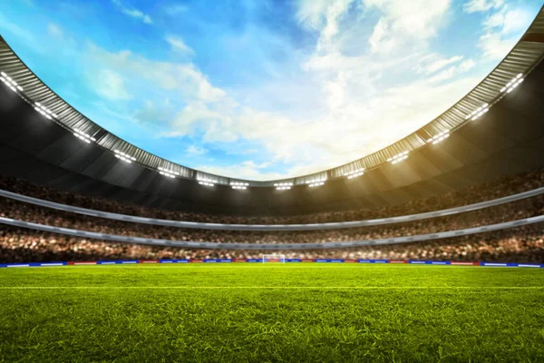 Futbol Stadyumu Sahası Futbol Arka Planı — Stok fotoğraf