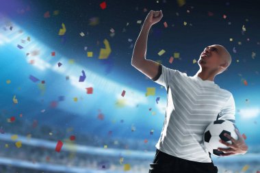 Stadyumda futbolcu kutlaması