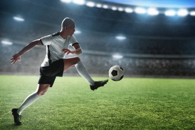 Profesyonel futbolcu iş başında. 