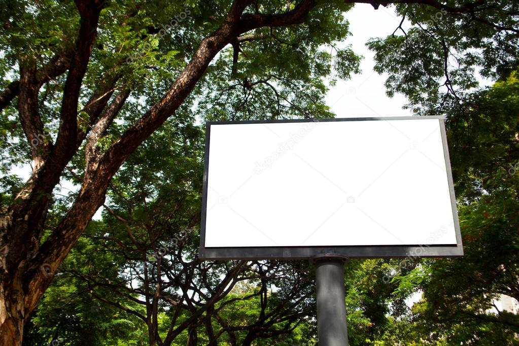 White signboard.