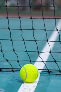 Sahada tenis topu.