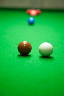 Bilardo topları bir tablo.