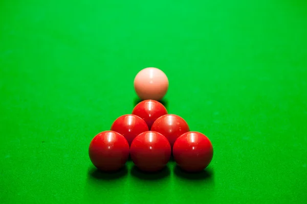 Snooker bollar på en tabell. — Stockfoto