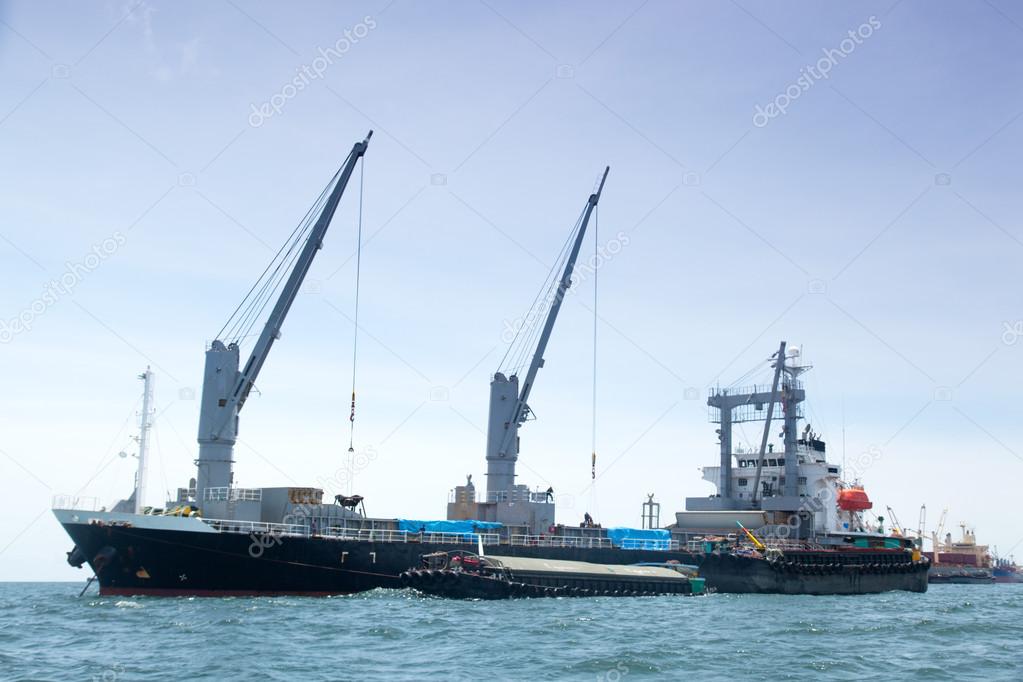 Large cargo ship.