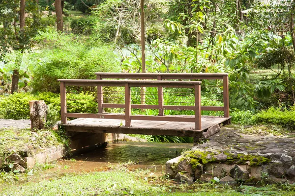 Dřevěný most v parku — Stock fotografie