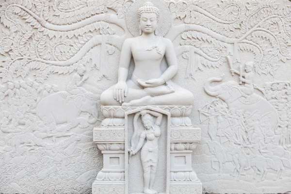 Ancient brick carving art of Buddha — Stock Photo, Image