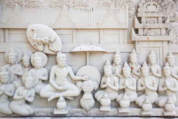 Tijolo antigo escultura arte de Buda — Fotografia de Stock