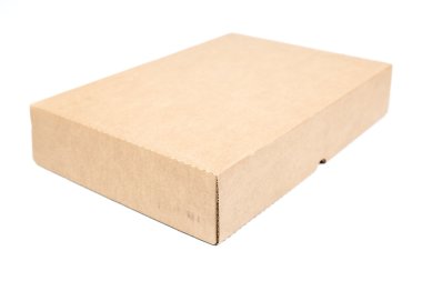 Brown paper box on white background. clipart