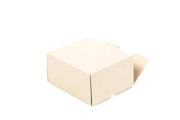 Brown paper box on white background. — Stock Photo, Image