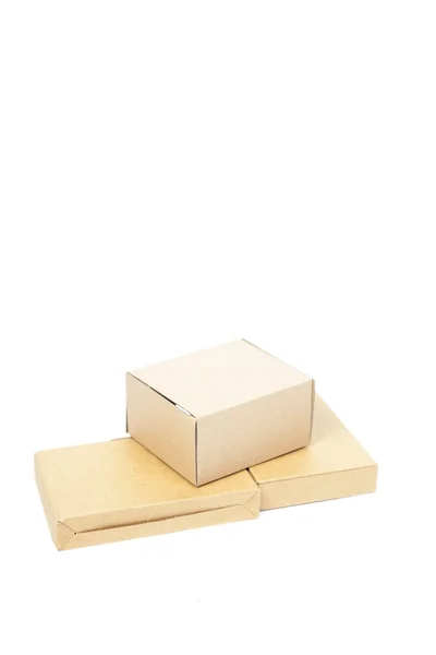 Cajas marrones papel superposición . — Foto de Stock