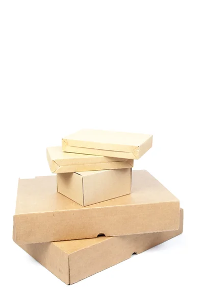 Braune Schachteln Papier-Overlay. — Stockfoto