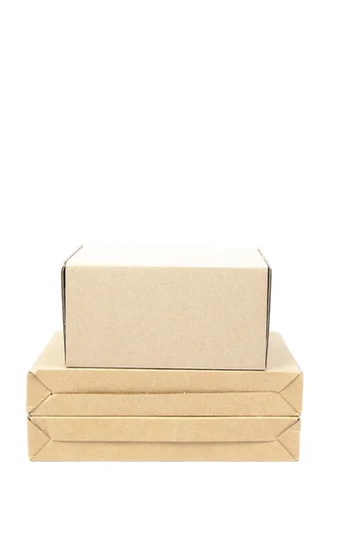 Braune Schachteln Papier-Overlay. — Stockfoto