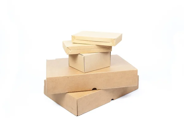 Cajas marrones papel superposición . — Foto de Stock