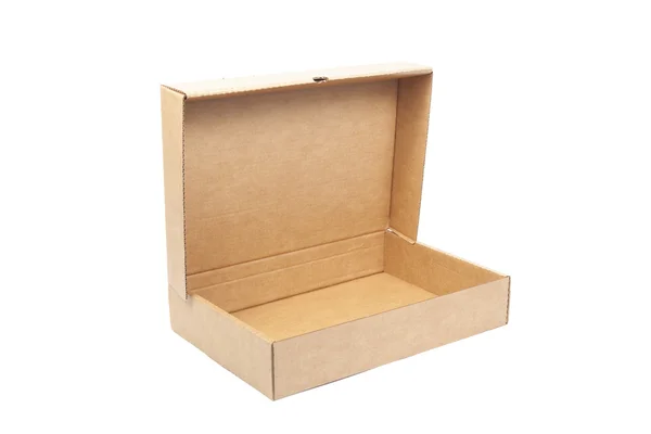 Boîte en papier brun ouverte . — Photo