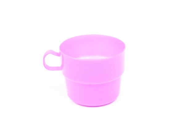 Pink plastic glass — Stock Photo, Image