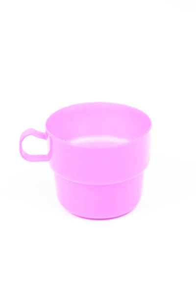 Pink plastic glass — Stock Photo, Image