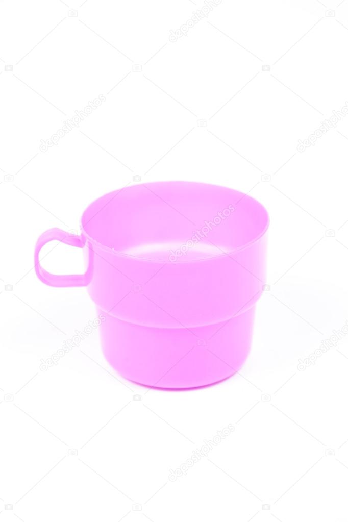 pink plastic glass